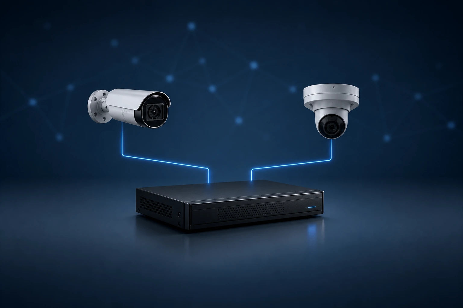 Brand-neutral network cameras connected to a network video recorder