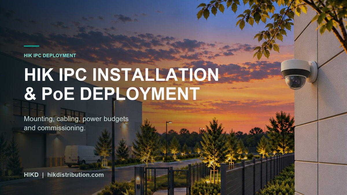 HIK IP camera installed at a facility entrance at dusk