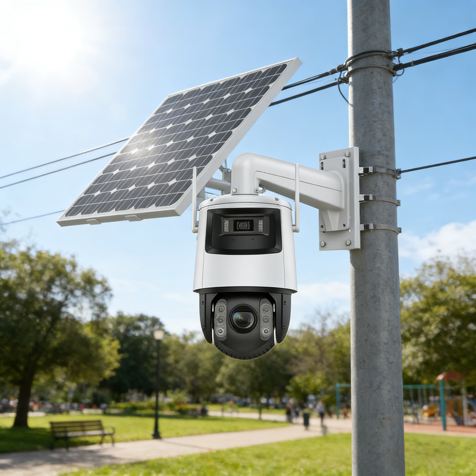 HIKVISION DS-2SE7C432IWG-K/4G/14(F0) TandemVu 7-inch 4MP 32x Solar-powered Security Network Speed Dome Kit