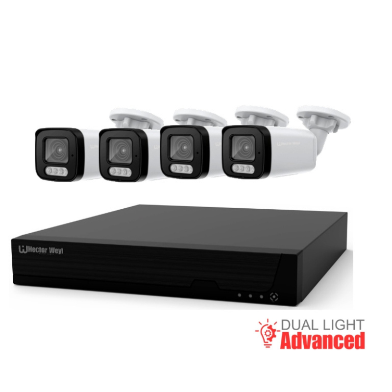 KIT4-N2104H-P-F1241S-IL-G2 4pcs 2MP Advanced Dual Light Fixed-Focal Bullet Network  Camera+1PCS 4K NVR