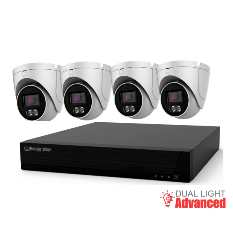 KIT4-N2104H-P-F144S-IL-G2 4pcs 4MP Advanced Dual Light Fixed-Focal Bullet Network Camera+1PCS 4 POE 4K NVR