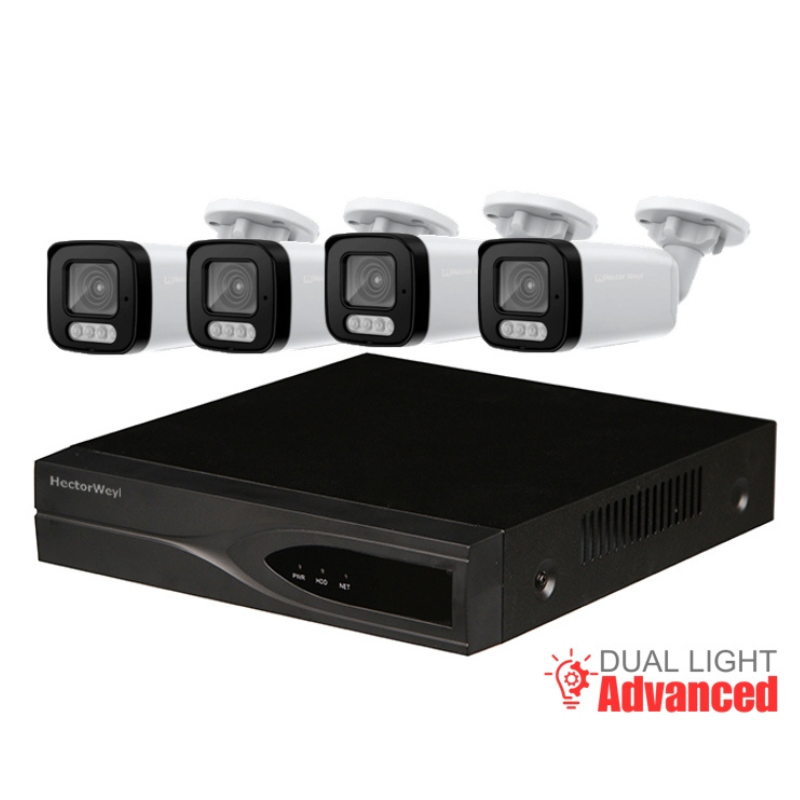 KIT4-N5104H-P-F1241S-IL-G2 4pcs 2MP Advanced Dual Light Fixed-Focal Bullet Network Camera+1PCS 4K NVR