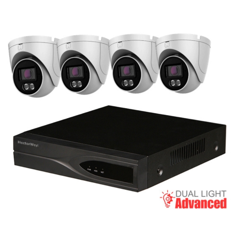 KIT4-N5104H-P-G144S-IL-G2 4pcs 4MP Advanced Dual Light Fixed-Focal eyeball Network Camera+1PCS 4K NVR