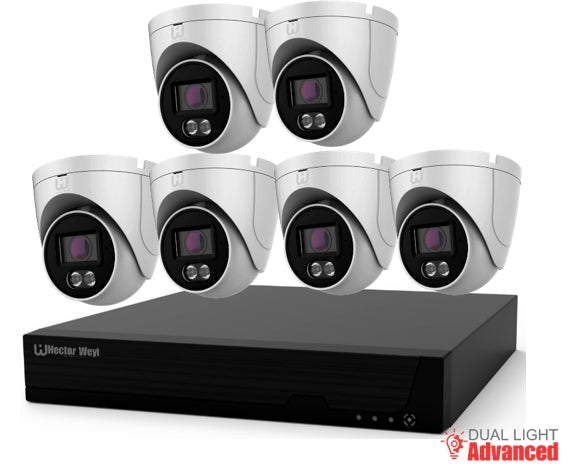 KIT6-N2108H-8P-G1241S-IL-G2 6pcs 2MP Advanced Dual Light Fixed-Focal eyeball Network Camera+1PCS  8POE 4K NVR