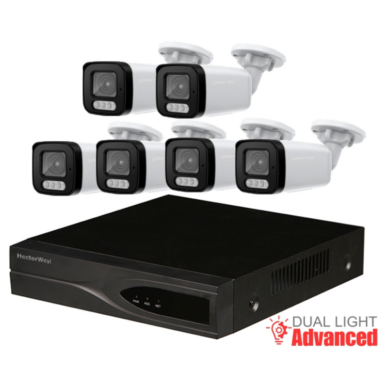 KIT6-N5108H-8P-F1241S-IL-G2 6pcs 2MP Advanced Dual Light Fixed-Focal Bullet Network Camera+1PCS 4K 8POE NVR