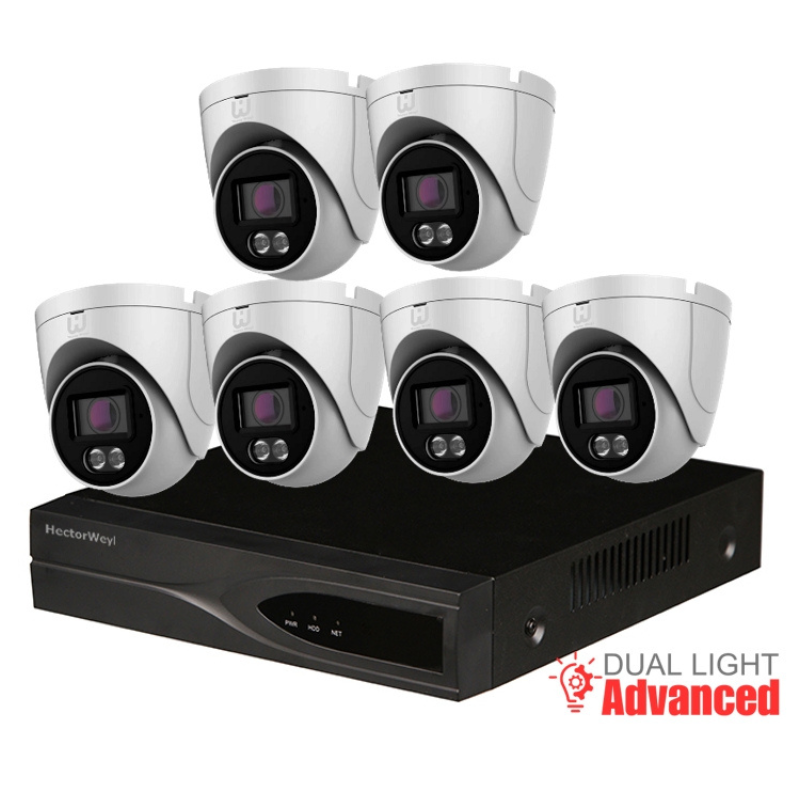 KIT6-N5108H-8P-G1241S-IL-G2 6pcs 2MP Advanced Dual Light Fixed-Focal eyeball Network Camera+1PCS 8POE 4K NVR