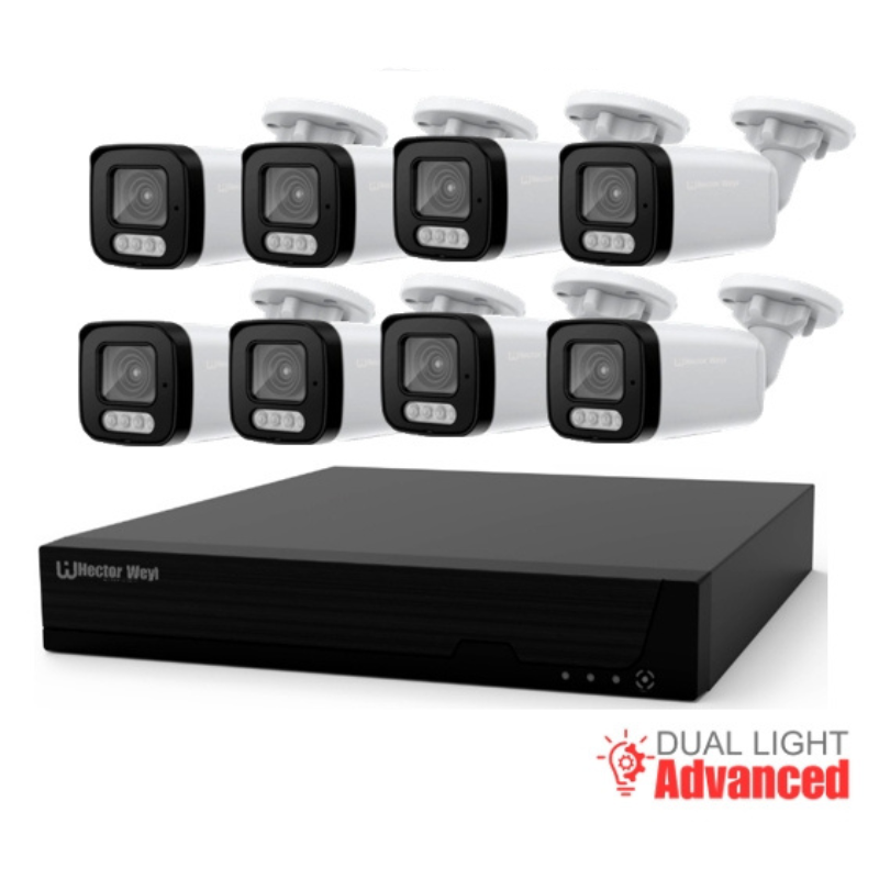 KIT8-N2108H-8P-F1241S-IL-G2 8pcs 2MP Advanced Dual Light Fixed-Focal Bullet Network Camera+1PCS 4K  8POE NVR