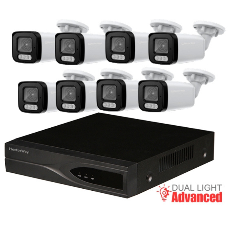 KIT8-N5108H-8P-F1241S-IL-G2 8pcs 2MP Advanced Dual Light Fixed-Focal Bullet Network Camera+1PCS 4K  8POE NVR