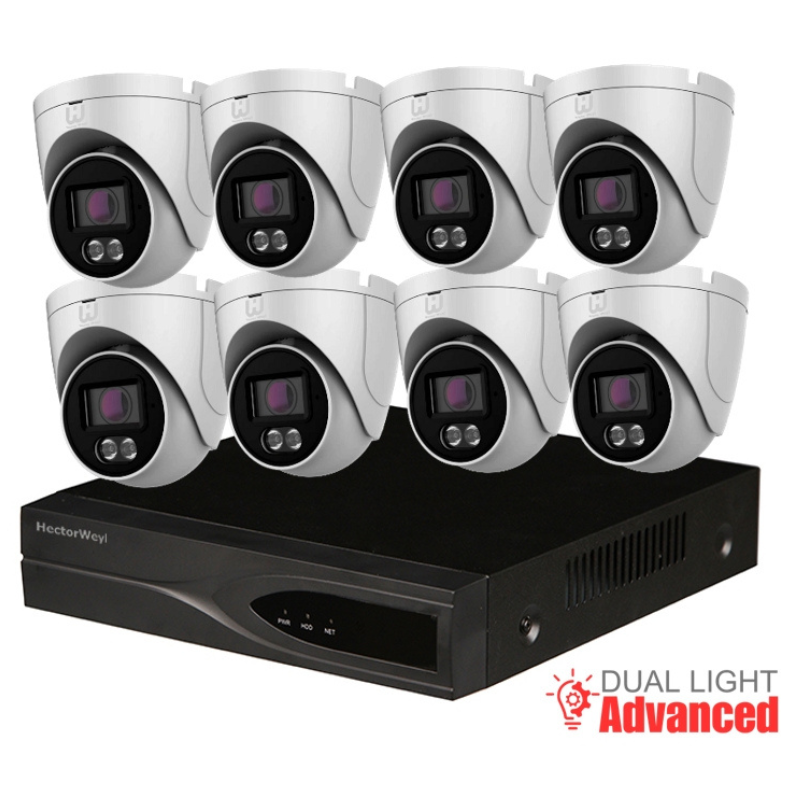 KIT8-N5108H-8P-G1441S-IL-G2 8pcs 4MP Advanced Dual Light Fixed-Focal eyeball Network Camera+1PCS 4K NVR